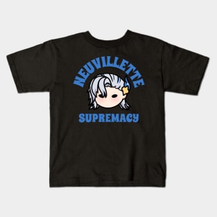 Neuvillette supremacy genshin impact chibi typography text | Morcaworks Kids T-Shirt